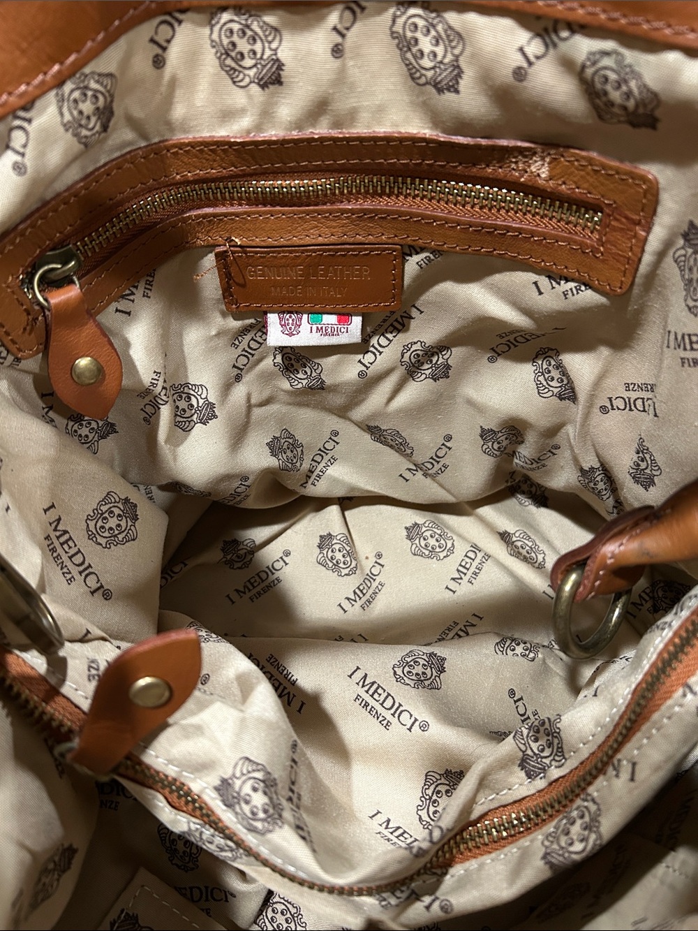 I Medici Classic Brown Leather Shoulder Hobo Bag - Picture 6 of 15